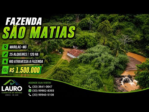 FAZENDA COM RIO POR R$ 1,5 MILHÃO | 25 ALQUEIRES EM MARILAC-MG 🌿💧