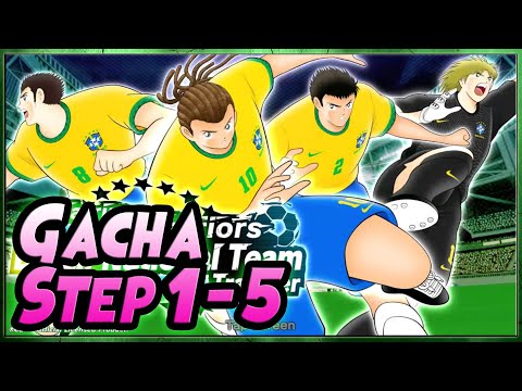 GACHA STEP 1-5 BRAZIL Rising Sun 2021 [Natu, Alberto, Radunga, Salinas] - Captain Tsubasa Dream Team