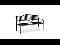 Banc de jardin avec table pliante Noir - Métal - 150 x 90 x 58 cm