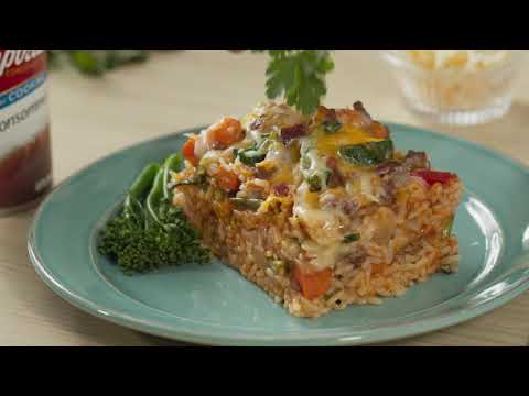 Arroz vago con Campbell 's Beef consommé.
