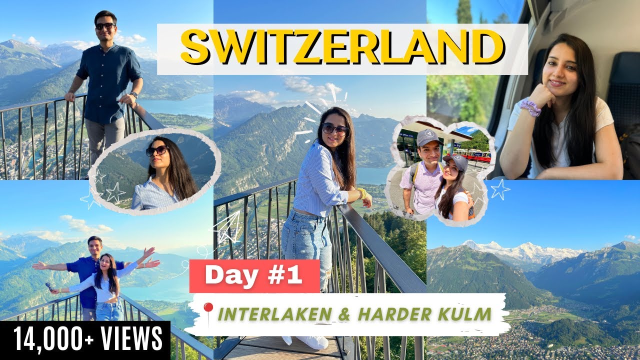A duo visits Interlaken and enjoy the stunning views from Harder Kulm.