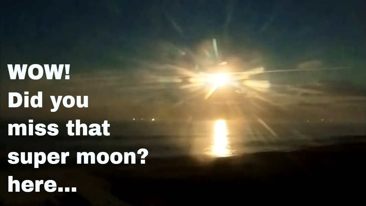 Epic Super Moon Over the Beach - What a Spectacular Sight!