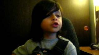6YR OLD JUSTIN SINGING &quot; NO NIGHT IS PERFECT&quot; BY THE NAKED BROTHERS BAND