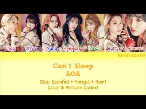 AOA - Can't Sleep (불면증) [Sub. Español + Hangul + Rom] Color & Picture Coded
