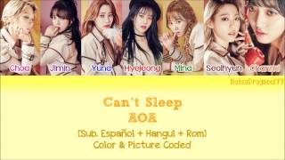 AOA - Can't Sleep (불면증) [Sub. Español + Hangul + Rom] Color & Picture Coded