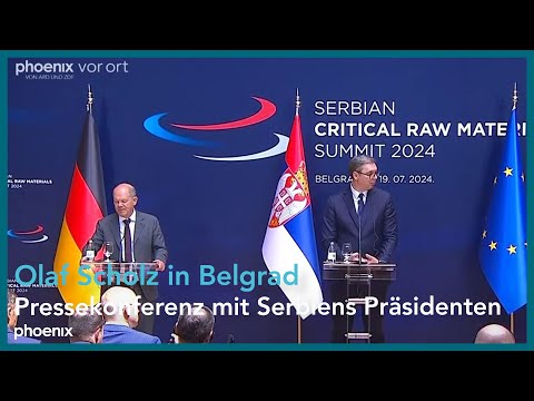 Belgrad: Pressekonferenz mit Olaf Scholz und Aleksandar Vučić (Präsident Serbien) | 19.07.24