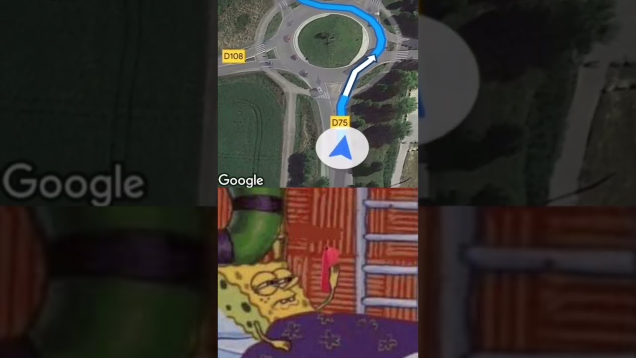 Normal google map be like #memes #dailymeme #spongebob #drift #car #memesdaily #shortsfeed