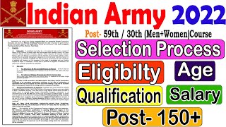 Indian Army SSC Technical Recruitment 2022 | 59th SSC Men & 30th SSC Women October 2022 Course Form