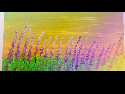 how to paint lavender flowers landscape step by step/acrylic painting/inspired by @jay Lee painting