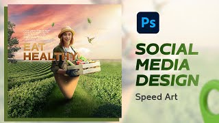 professional social media design in photoshop | speed art