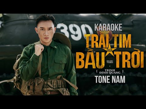 KARAOKE TRÁI TIM GIỮA BẦU TRỜI - TRỊNH ĐÌNH QUANG | TONE NAM CHUẨN BEAT