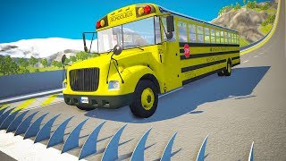 Spikes Embedded in Ramp against Cars Jumping Crashes #2 - BeamNG.drive