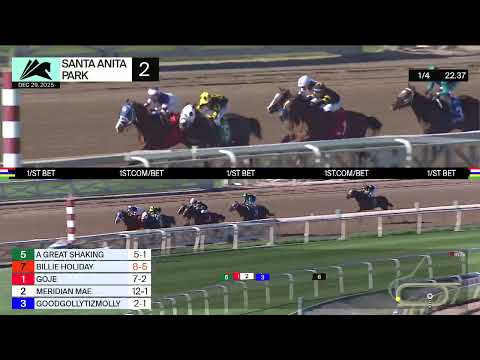 Billie Holiday wins Race 2 on Monday, December 29 at Santa Anita Park