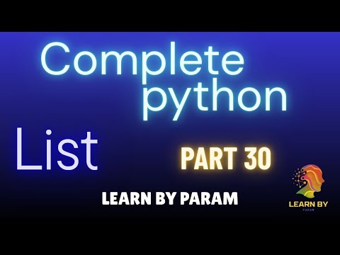 Python Lists Explained List In Python Part 1 Python Tutorial Learnbyparam Coding