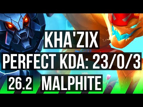 KHA'ZIX vs MALPHITE (JGL) | Perfect KDA: 23/0/3 | NA Challenger | 26.2
