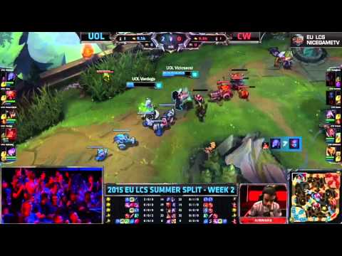 UOL (Vizicsacsi Ryze) vs CW Highlights | 2015 EU LCS Summer W2D1 | Double Kills in Lane Swap
