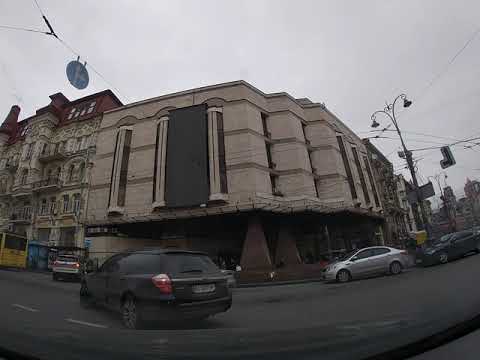 Driving in Kyiv - Velyka Vasylkivska, Lva Tolstogo, Volodymyrska, Prorizna streets