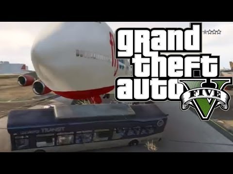 Bus Driver Get's Surprised by a Plane GTA 5