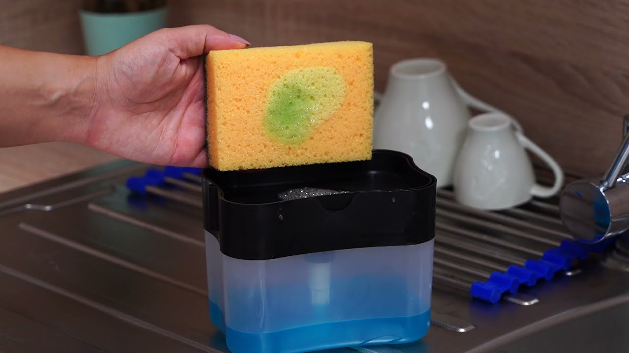 Pojemnik na płyn do mycia naczyń z gąbką (4517) - BetterStyle