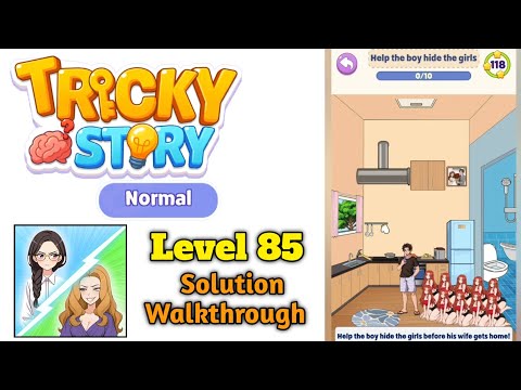 Tricky Normal Levels Level 85 Help the boy hide the girls solution screenshot