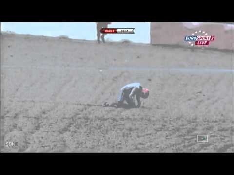 Davide Giugliano Crash - 2012 Superbike Race 2 in Silverstone