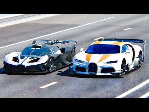 Bugatti Bolide vs Bugatti Chiron SS 300+ GTR at Drag Race 20 KM