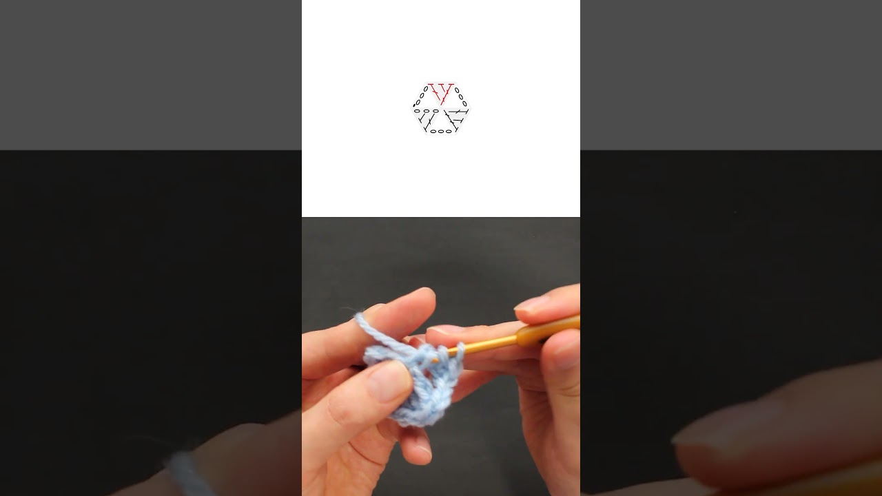 【かぎ針】六角形編み #shorts