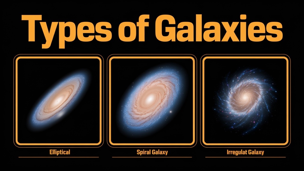 3 Types of galaxies in space - classification