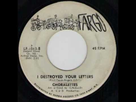 CHORALETTES - I DESTROYED YOUR LETTERS - FARGO LF-1063-B.wmv