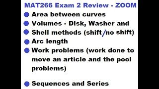 MAT 266 Exam 2 Review - ZOOM