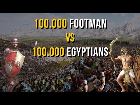 100.000 Footman vs 100.000 Egyptian Warriors - Ultimate Epic Battle Simulator 2 | UEBS 2