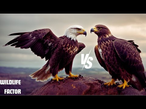 Feathered Rivals: Falcon Takes on Bald Eagle in Intense Clash