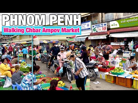 Morning, walking tour Phnom Penh street food at Chbar Ampov Market 2021