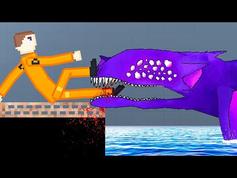 Feeding RAGDOLLS to AI Monsters - People Playground Gameplay