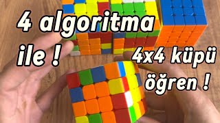 4 algoritma ile 4x4 küpümü çözmeyi öğreniyoruz (başlangıç-orta seviye)