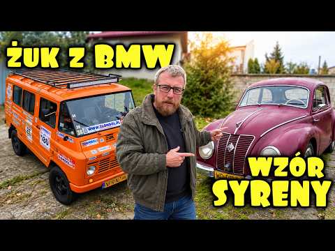 Żuk 4x4 z silnikiem BMW i klimą oraz IFA F9 pierwowzór Syreny