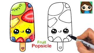 How to Draw a Fruit Popsicle 🍓🥝🍍🍋🫐