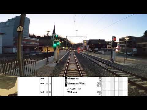 Cab ride Wolhusen to Huttwil - Führerstandsmitfahrt Wolhusen nach Huttwil