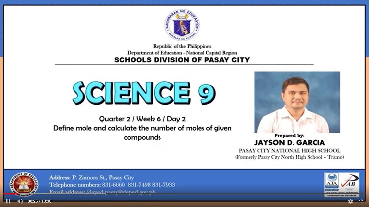 DepEd Pasay Science9 Q2-W6