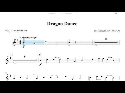 Dragon Dance (Michael Story) Eb Alto Sax Play Along