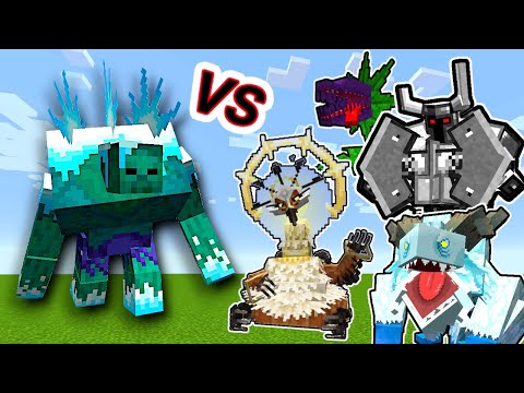 Mutant Frozen Zombie Vs. Mowzie's Mobs Monsters in Minecraft