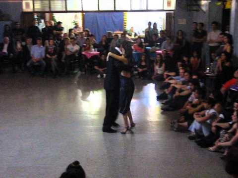  Silvio La Via  and  Cecilia Lindner  are  dancing  to  a  milonga