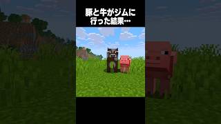 豚と牛がジムに行くと！ #minecraft