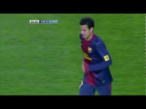 Gol de Pedro (3-0) en el FC Barcelona - RCD Espanyol - HD