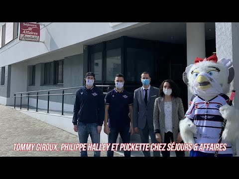Tommy GIROUX, Philippe HALLEY et Puckette en visite chez Séjours & Affaires - Apparthôtel