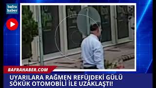 Uyarılara Rağmen Refüjdeki Gülü Sökük Otomobili İle Uzaklaştı!