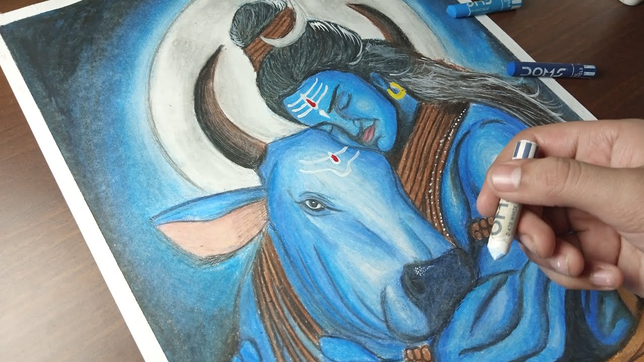 Mahadev oil pastel drawing| Lord shiva drawing| mahadev drawing 😀😀