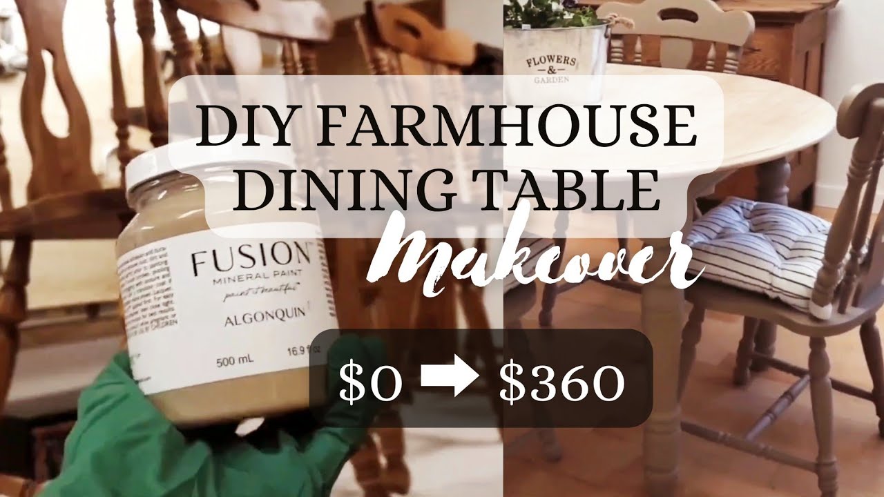 Watch video Farmhouse Dining Table Makeover $0➡️$360//White-washed tabletop + Fusion Mineral Paint Now Farmhouse Dining Table Makeover $0➡️$360//White-washed tabletop + Fusion Mineral Paint