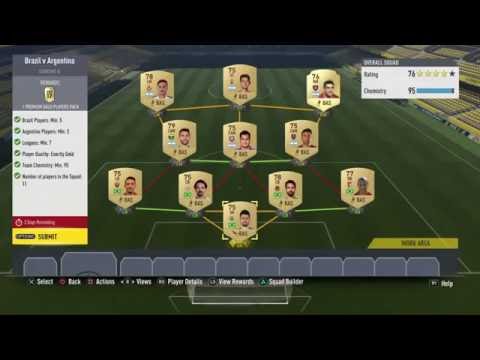 ARGENTINA VS BRAZIL MARQUEE MATCHUPS SQUAD BUILDER CHALLENGE | FIFA 17 ULTIMATE TEAM