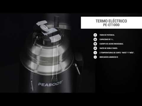 Calentador eléctrico eTermo Peabody de acero inoxidable Negro